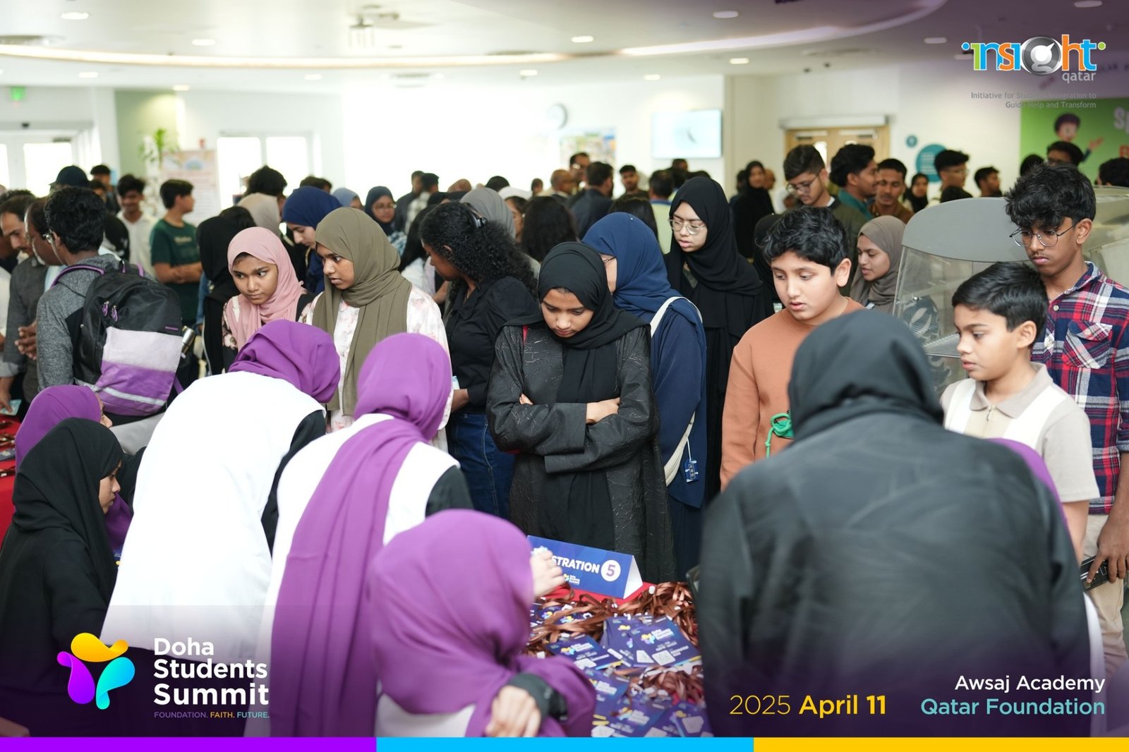 Registration desk crowd